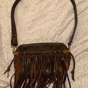 Louis Vuitton upcycled boho fringe crossbody
